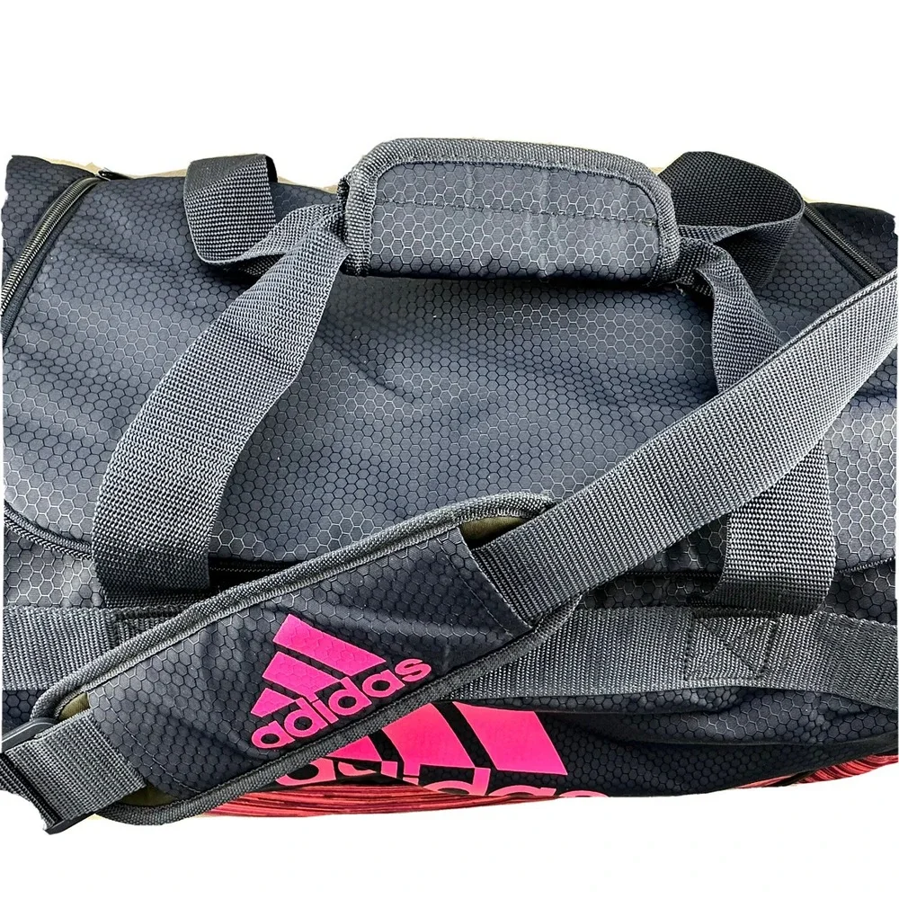 Adidas Defender II Duffel Bag Small Gym Sports Travel Carry On Navy Blue Pink